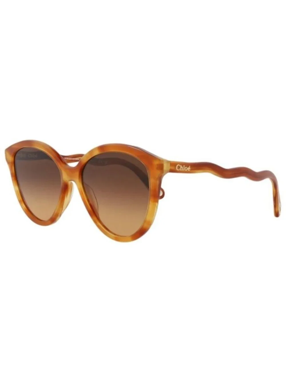 New Chloé Womens Round/Oval Havana Havana Brown Fashion Designer Sunglasses
